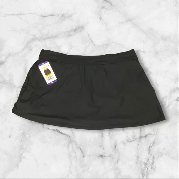 Anne Cole Womens Banded Side Slit Skirted Stretch Swim Bottom Size XXL - Picture 2 of 16